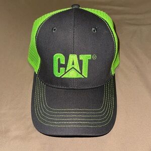 Neon green and dark grey CAT hat
